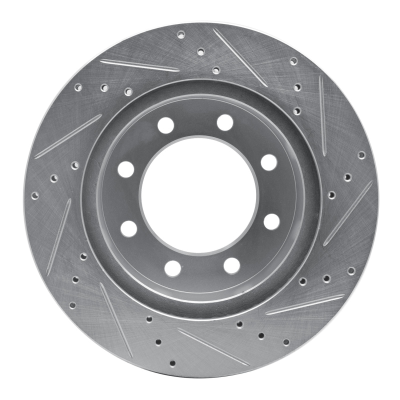 Dodge Ram 2500 Brake Rotor (1) - Front Left - R1 Concepts - Drilled & Slotted - Silver - `03-`08